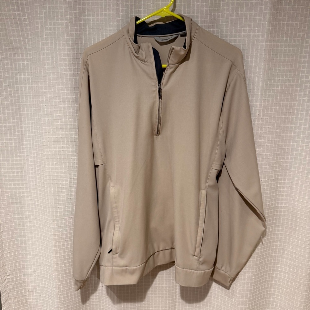 Ashworth Tan 1/4 Zip Golf Pullover